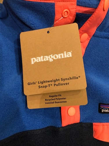 Patagonia Girls LW Synch Snap T P/O Navy Blue Size Medium 10 NWT $79