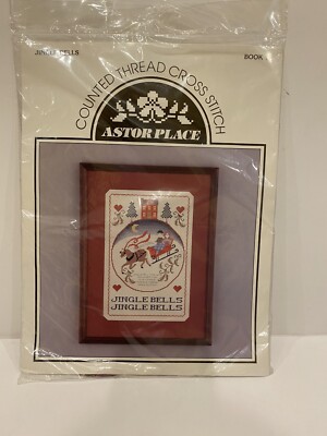 Astor Place Counted Cross Stitch Kit ''Jingle Bells'' Book 17 Aida + floss, NEW
