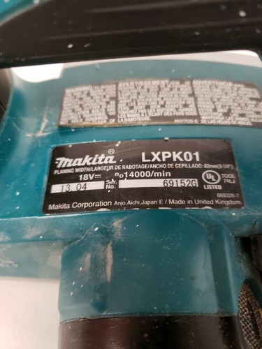 Makita 18v LXT Cordless Power Plane #LXPK01 Planer Wood Working - Bare Tool
