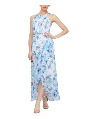 

Женское белое вечернее платье-футляр макси без рукавов SLNY с рюшами на талии и тюльпаном, Белый