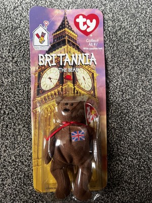 NIB McDonalds TY Beanie Baby with RARE ERRORS 1993/OAKBROOK Brittania The Bear