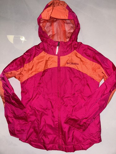 Columbia Pink & Orange Windbreaker Jacket Coat Girls 7-8