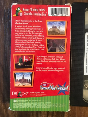 Veggie Tales VHS Rack, Shack & Benny