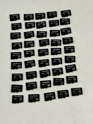 Lot of 5 - 8GB Used Sandisk US MICRO SD Memory Cards, data cleared.