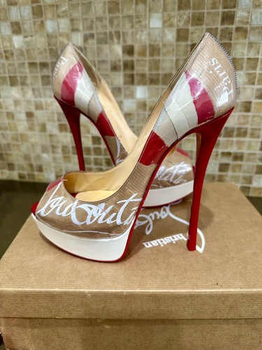 CHRISTIAN LOUBOUTIN NIB FETISH PEEP 150 LOUBITAG PAILLETTE CHRISTIAN LOUBOUTIN NIB FETISH PEEP 150 LOUBITAG PAILLETTE