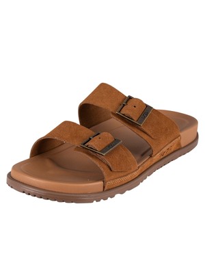 

Мужские шлепанцы с пряжкой UGG Wainscott, коричневые, Коричневый, 1124901-CHE