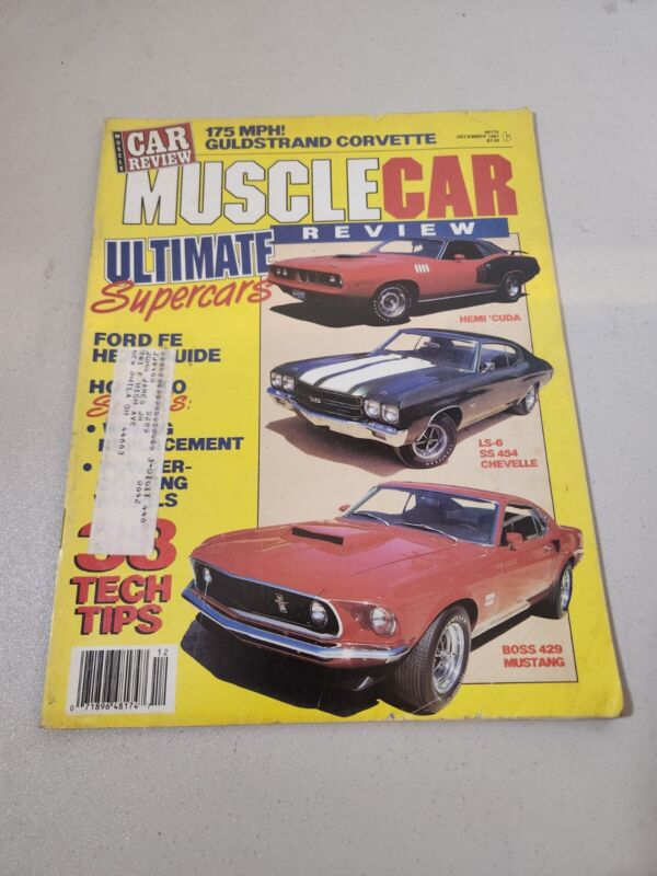 Muscle Car Review Magazine Dec 1987. Cuda/SS 454/Boss 429