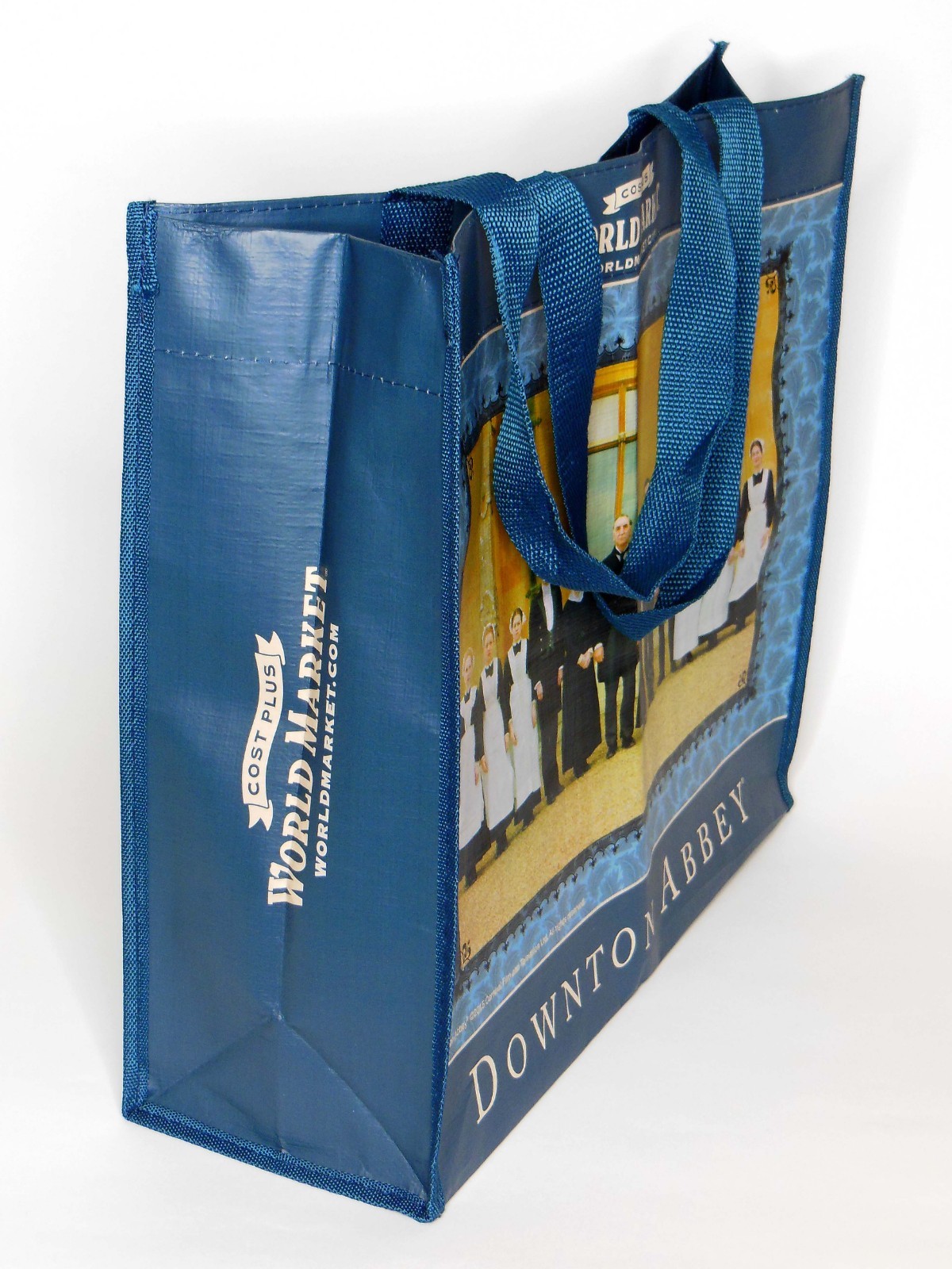 Downton Abbey 2015 Reusable Tote Bag Teal Blue Serving Staff World Market Day 3