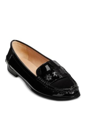 

JACK ROGERS Женские черные кожаные лоферы без шнуровки Remy с цветочным принтом, Черный, 141201FL01