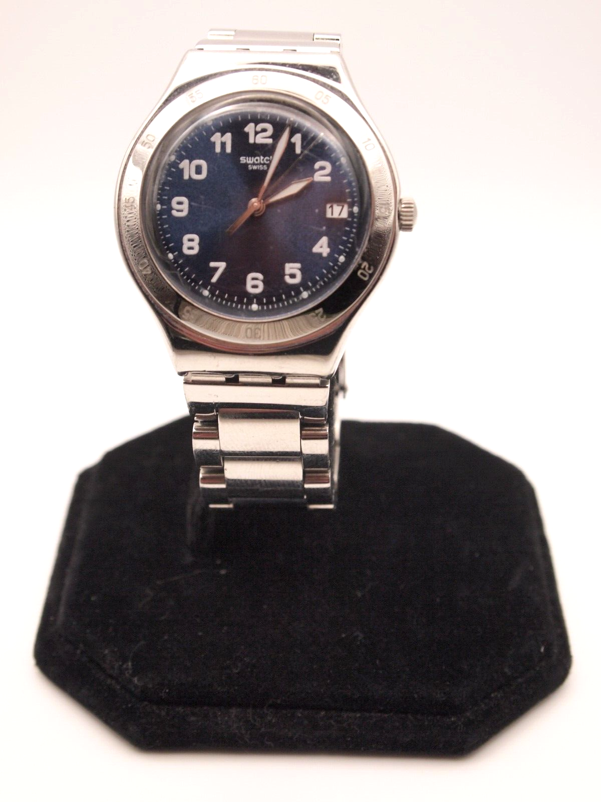 Swatch Blue Pool YGS474G Stainless Steel Watch 37.4mm New Battery Swiss Made