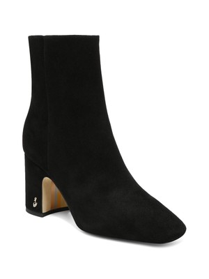 

SAM EDELMAN Женские кожаные ботильоны желтого цвета на блочном каблуке с квадратным носком черного цвета, высота 9,5 Вт, Черный, I3834L1