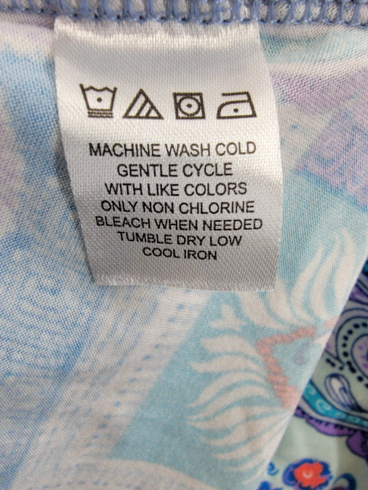 Linea Donatella Pajamas Top Women's S Blue Multi Paisley Print V-Neck Pullover - Picture 12 of 14