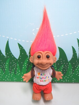 HEY, WHAT'S FOR LUNCH BOY W/ REESES & HERSHEY BACKPACK - 5'' Russ Troll Doll -NEW