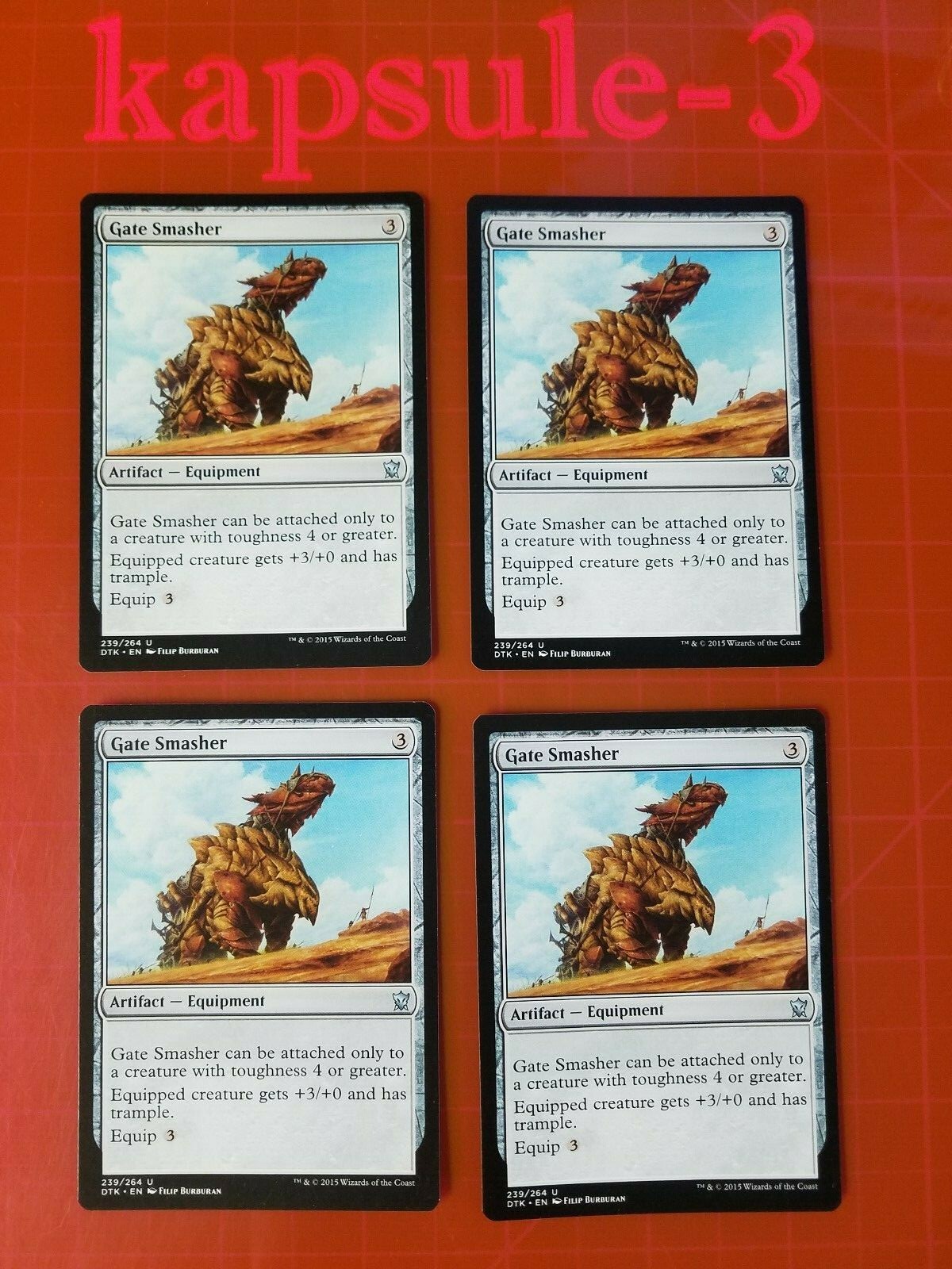 Gate Smasher 4x FOIL DTK MTG Dragons of Tarkir Uncommon MINT artifact Gate Smasher 4x FOIL DTK MTG Dragons of Tarkir Uncommon MINT artifact