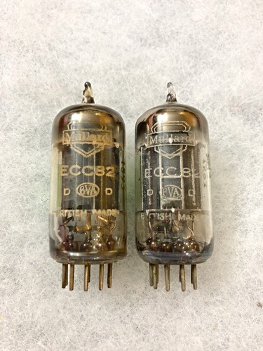 Mullard 12AU7 ECC82 Square getter Black Welded Plate, Used