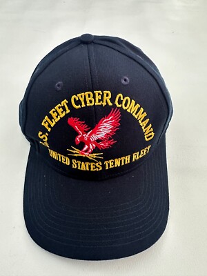 The Corps US Fleet Cyber Command Tenth Fleet Logo Blue Baseball Cap Hat One Size
