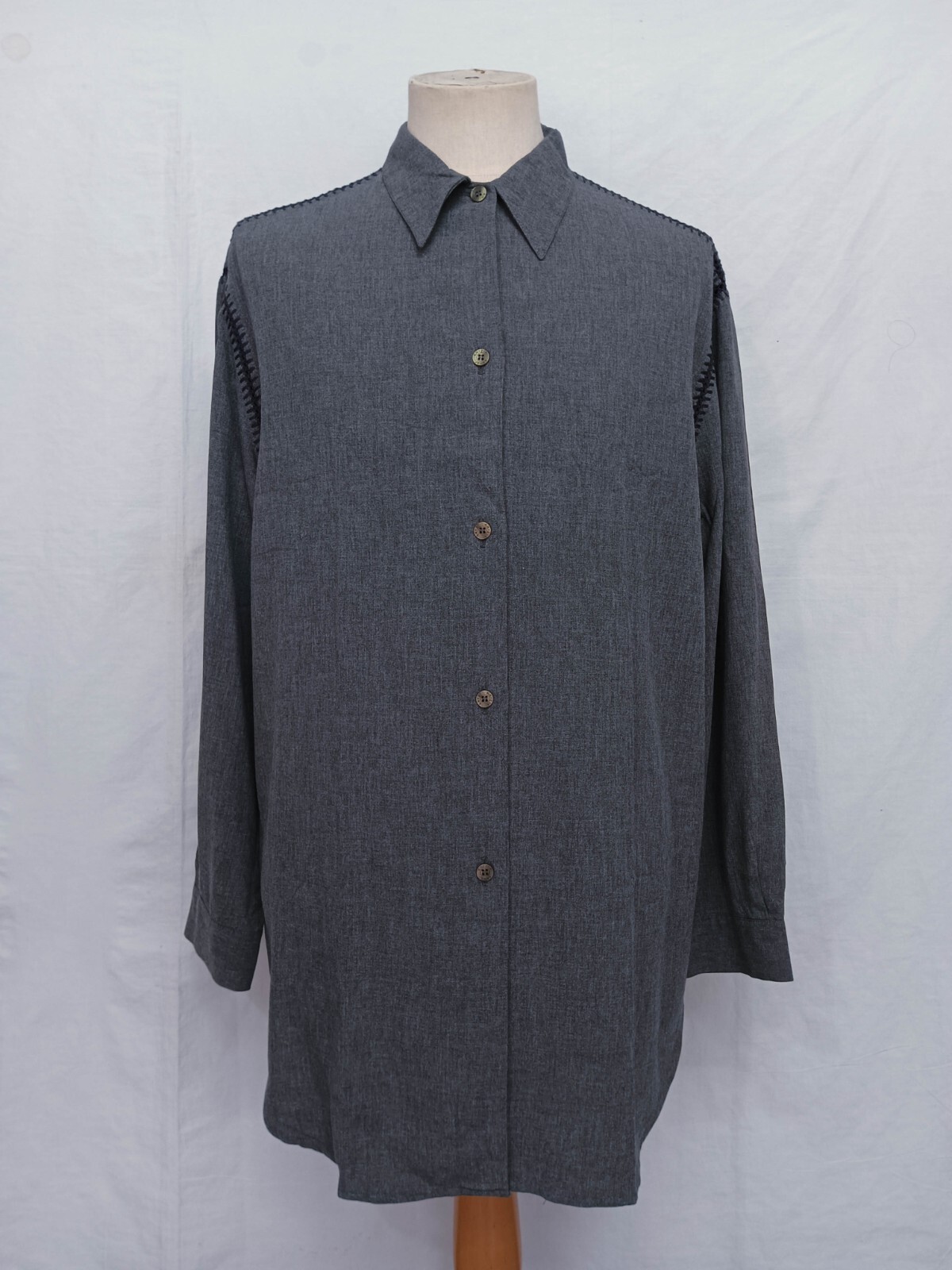 美品 Y's Yohji Yamamoto LAINE WOOL SHIRT Y's Yohji Yamamoto High Quality Wool Reversible Shirt