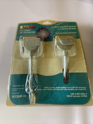 DATA SHARE 10 ' IEEE-1284 DB25 Bi-Directional Parallel Printer Data Cable Cord