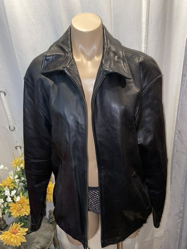 Joseph Jos A. Bank Signature Collection Black Soft Leather Jacket Men Sz M Reg