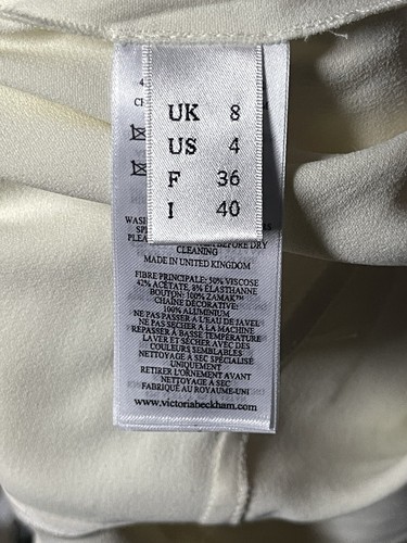 Pre-owned Victoria Beckham White Cream Cold Shoulder Dolman Sleeve Midi Dress Sz 4us $1390