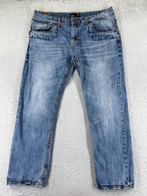 smog jeans men s 36x34 slit comfort cut new yorker boot cut blue denim vintage 185953376522