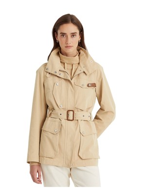 

RALPH LAUREN Женская бежевая куртка на молнии с поясом и карманами с водоотталкивающей отделкой, Бежевый, 200807655002