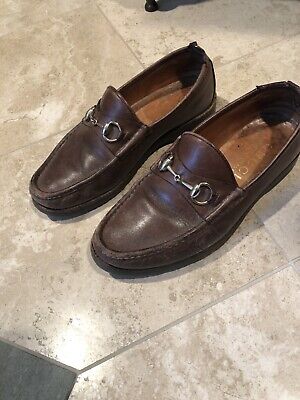 VTG Gucci Brown Horsebit Leather Loafers. Vibram Sole. US Mens 9 (RARE, 1970s)