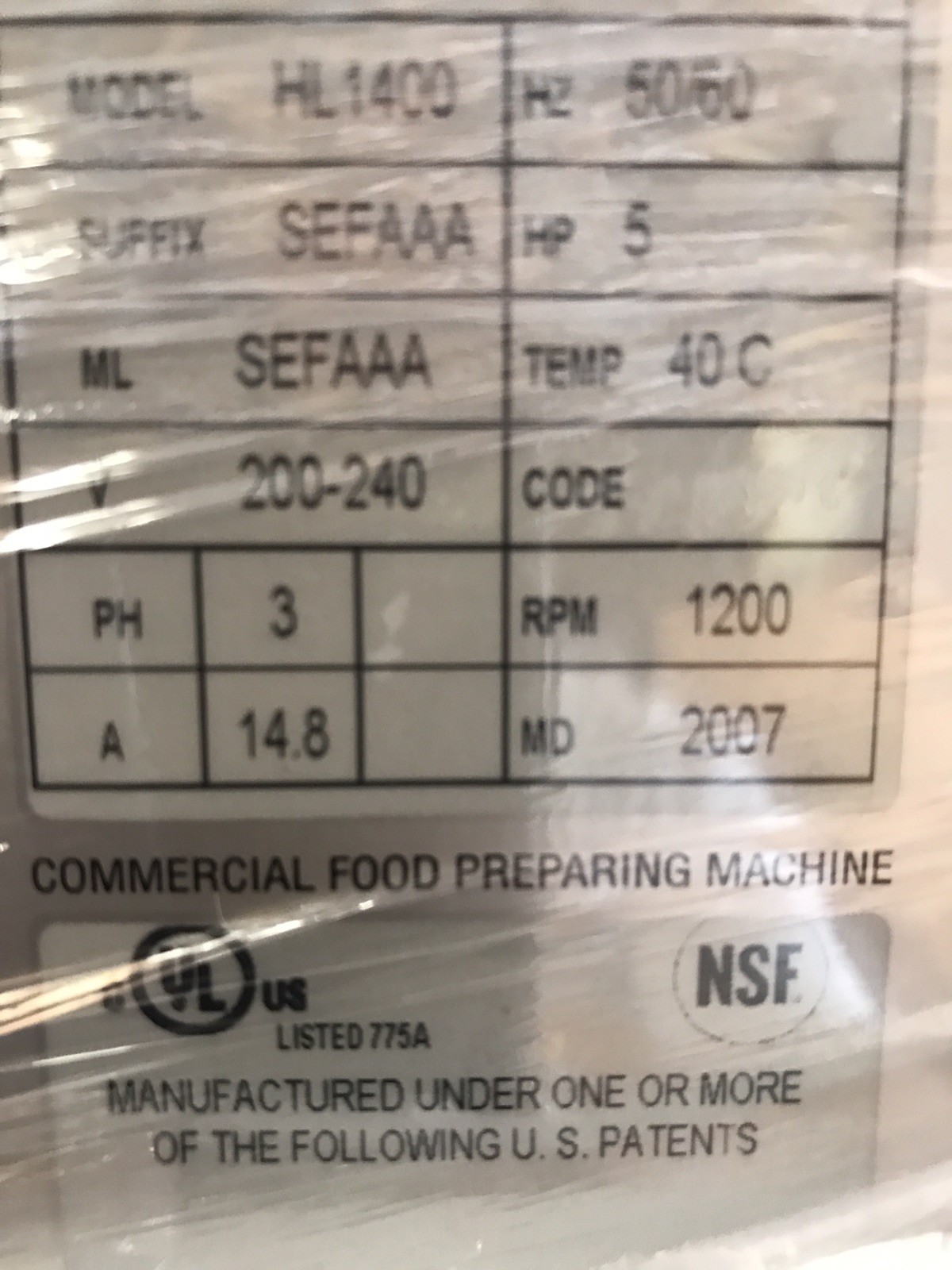 Hobart HL1400 140 Qt Legacy Planetary Mixer great shape 3 phase 5HP