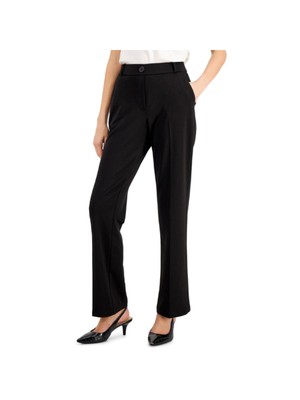 

KASPER Женские черные широкие брюки с высокой посадкой и эластичной талией для работы, Черный, 10805060