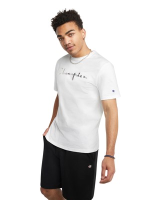

Футболка Champion Mens Heritage с переливающимся радужным логотипом из фольги, T-Shirt