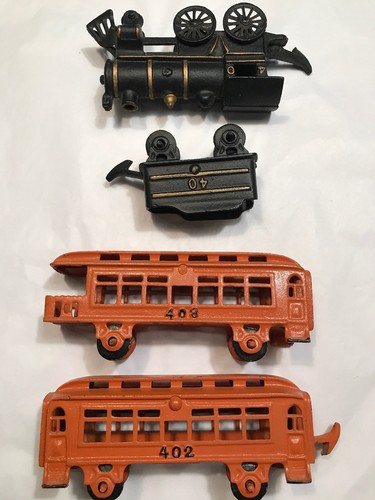 Cast Iron John Wright Foundry 40 Steam Train Set Original