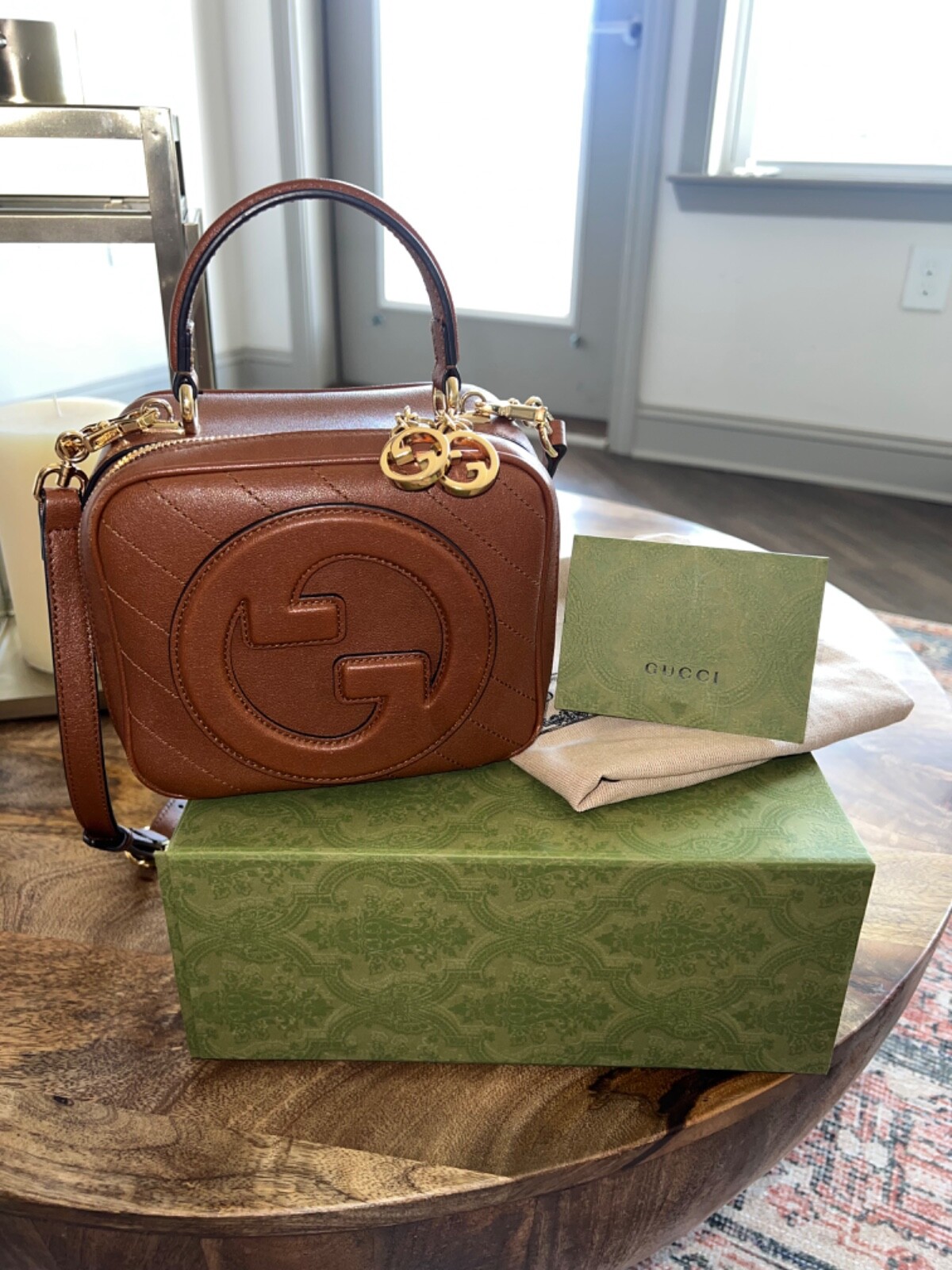 ハンドバッグ GUCCI LARGE BLONDIE HANDBAG IN BROWN Gucci Blondie Brown Leather Bag New Edition | eBay