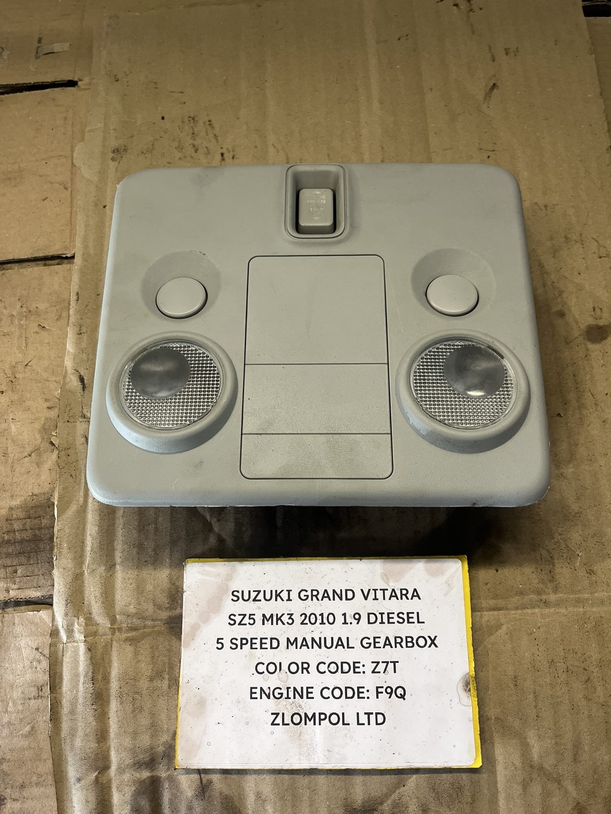 Suzuki Grand Vitara SZ5 2010 1.9 Diesel - Interior Map Reading Light Lamp