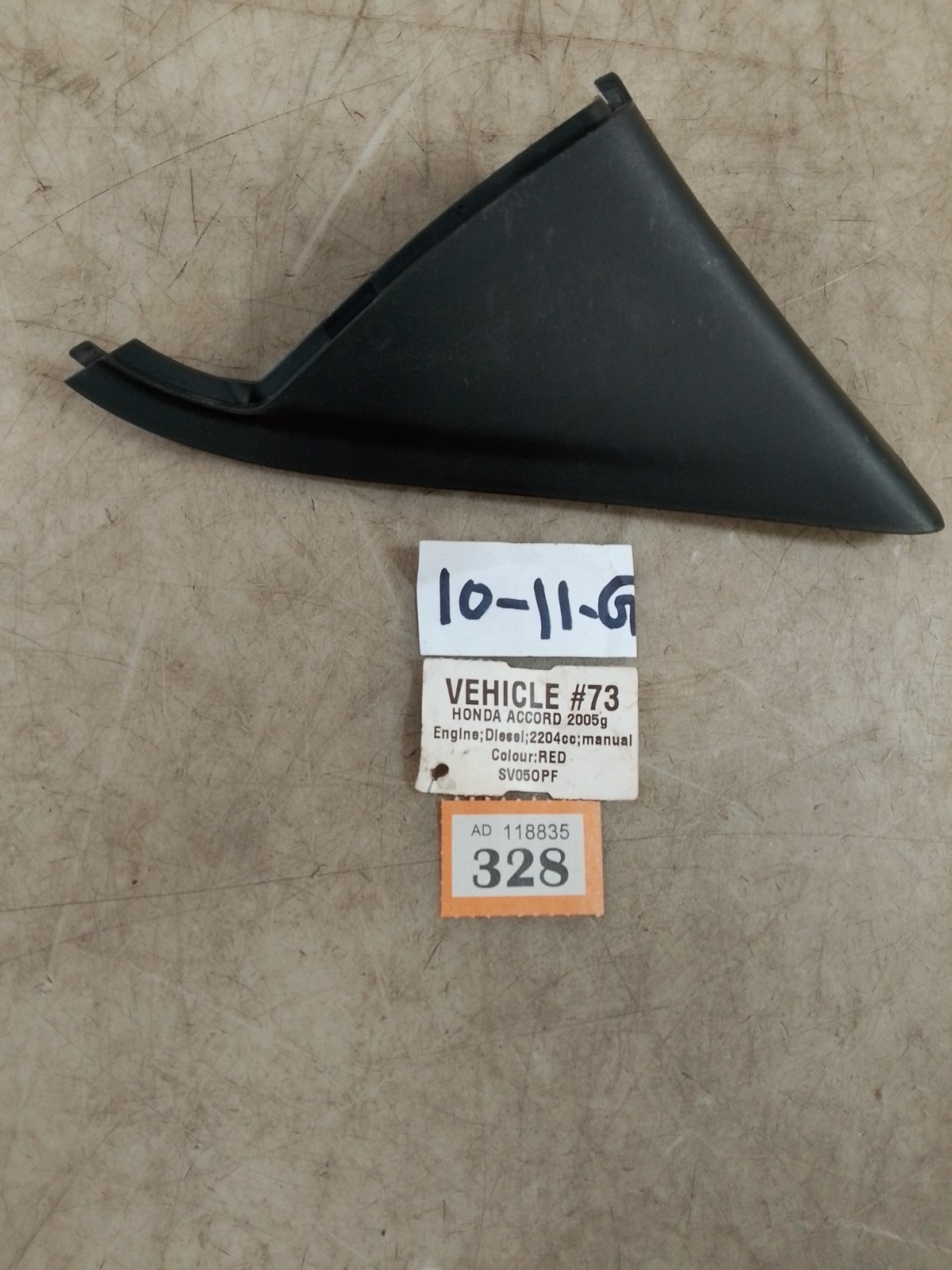 HONDA ACCORD 05 PASSENGER SIDE FRONT DOOR MIIROR TRIM 76270SEF0030 #1011G.328