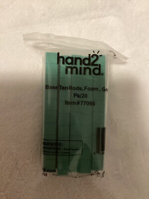 Hand 2 Mind 10 Packs Base Ten Flats Green Foam Manipulatives for Homeschool