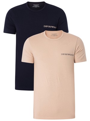 

Emporio Armani Mens 2 Pack Lounge Crew T-shirt, Разноцветный, Multicoloured