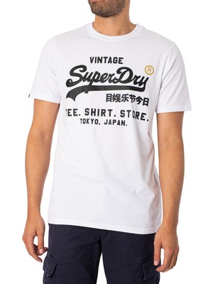 

Мужская классическая футболка Superdry Vintage Logo Store, белая, Белый, M1011697A-01C