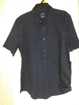 NWT George Printed Stretch Woven Shirt Sz L 42-44