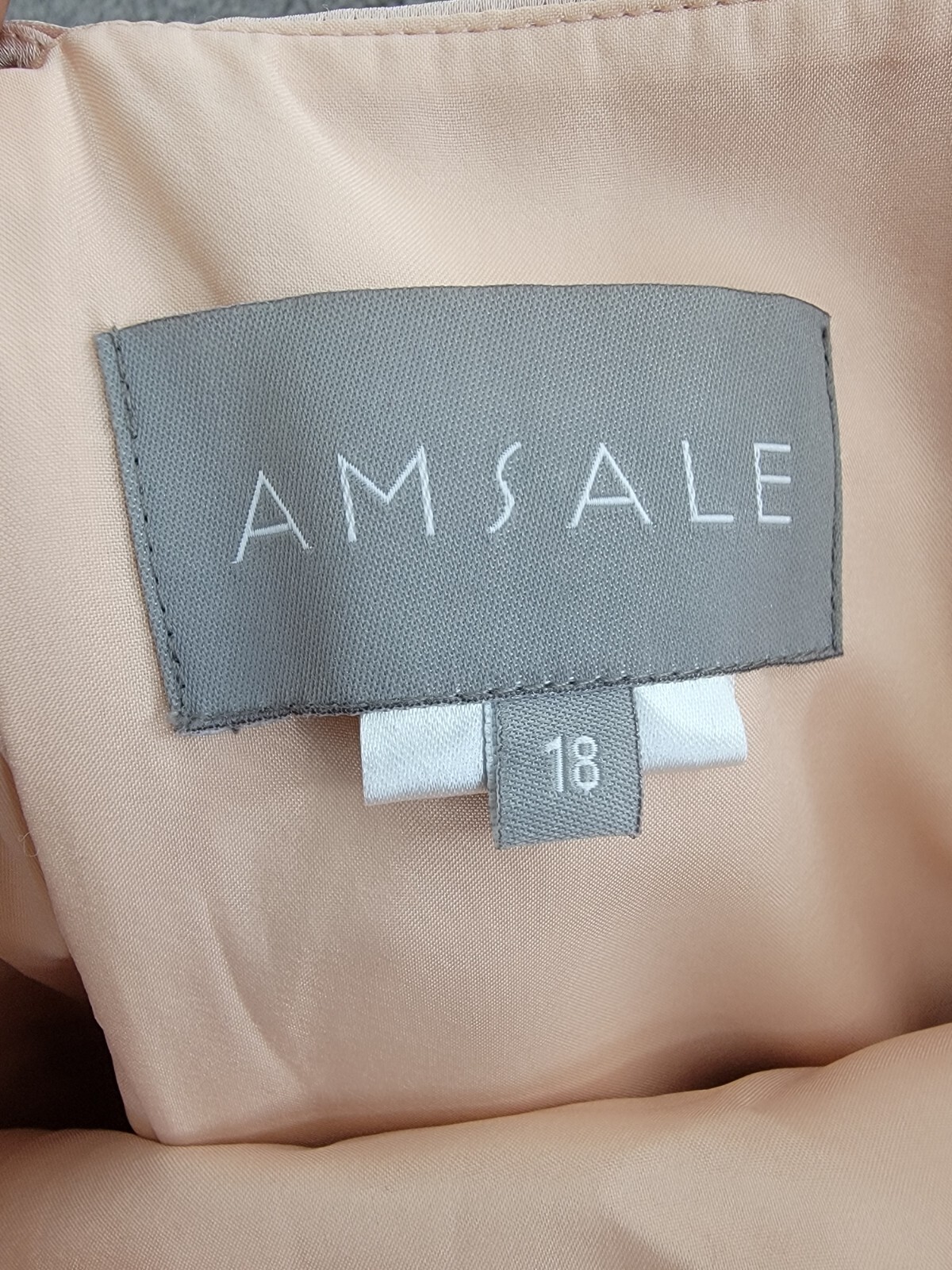 Amsale One Shoulder Draped Column Gown Women's 18 Rose Quartz Back Zip Closure - Picture 8 of 16