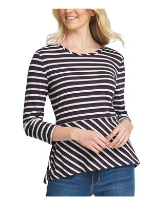 

DKNY Женский топ с длинными рукавами и круглым вырезом, Navy