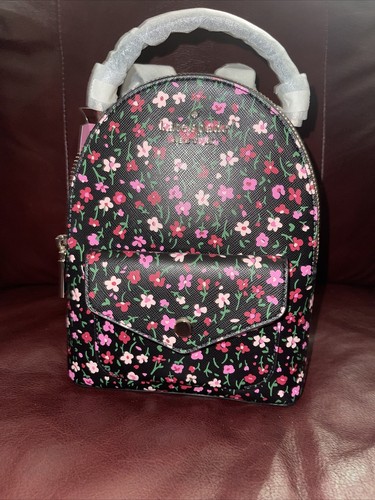 NWT Kate Spade New York Schuyler Mini Backpack Black And Floral