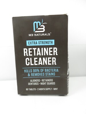 60 Tablets M3 Naturals Extra Strength Retainer Cleaner Mint Tablet *