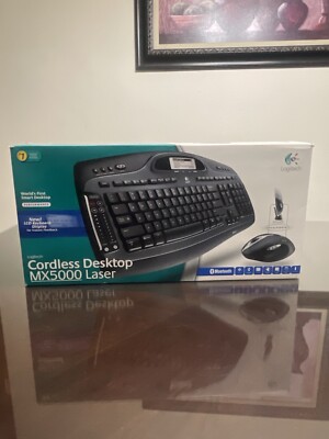 Logitech CORDLESS DESKTOP MX5000 Advanced Keyboard & Laser Mouse New Open Box