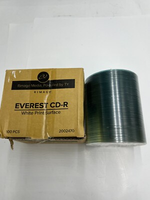 Box of 100 Rimage Media Everest CD-R White Print Surface 2002470 Durable