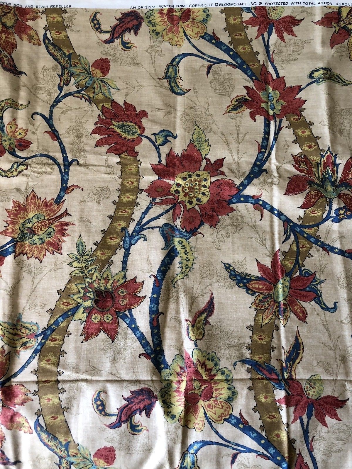 Vintage BLOOMCRAFT Screen Print Upholstery 98