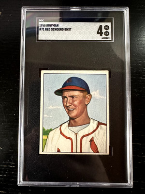 1950 Bowman #71 Al Red Schoendienst Cardinals HOF SGC 4 VG-EX