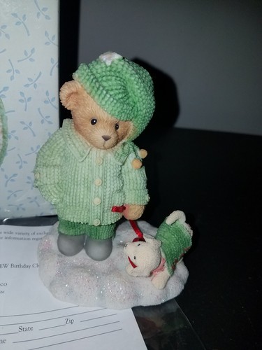 CHERISHED TEDDIES 2002 FIGURINE, LOUISE, WINTER, SNOW, PUPPY, 104657