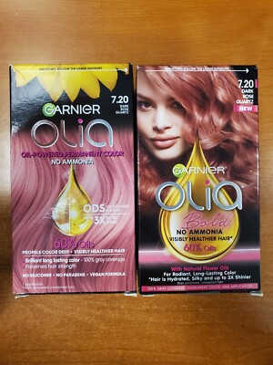 2 Boxes: Garnier Olia Bold Permanent Hair Color *#7.20 Dark Rose Quartz* R7P6a