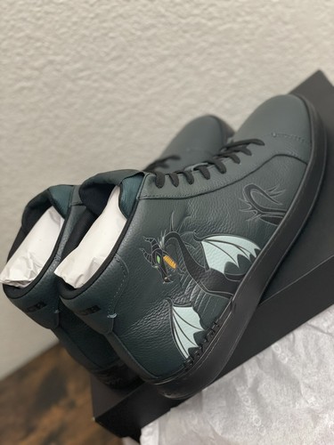 Pre-owned Coach Disney X  Clip High Top Sneaker With Maleficent Dragon Motif Cc730 In Green