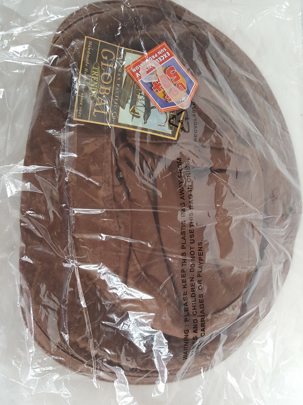 NWT DPC Global Trends Unisex 50+ UPF Boonie/Bucket/Sun Hat Brown/Tan w/Chinstrap